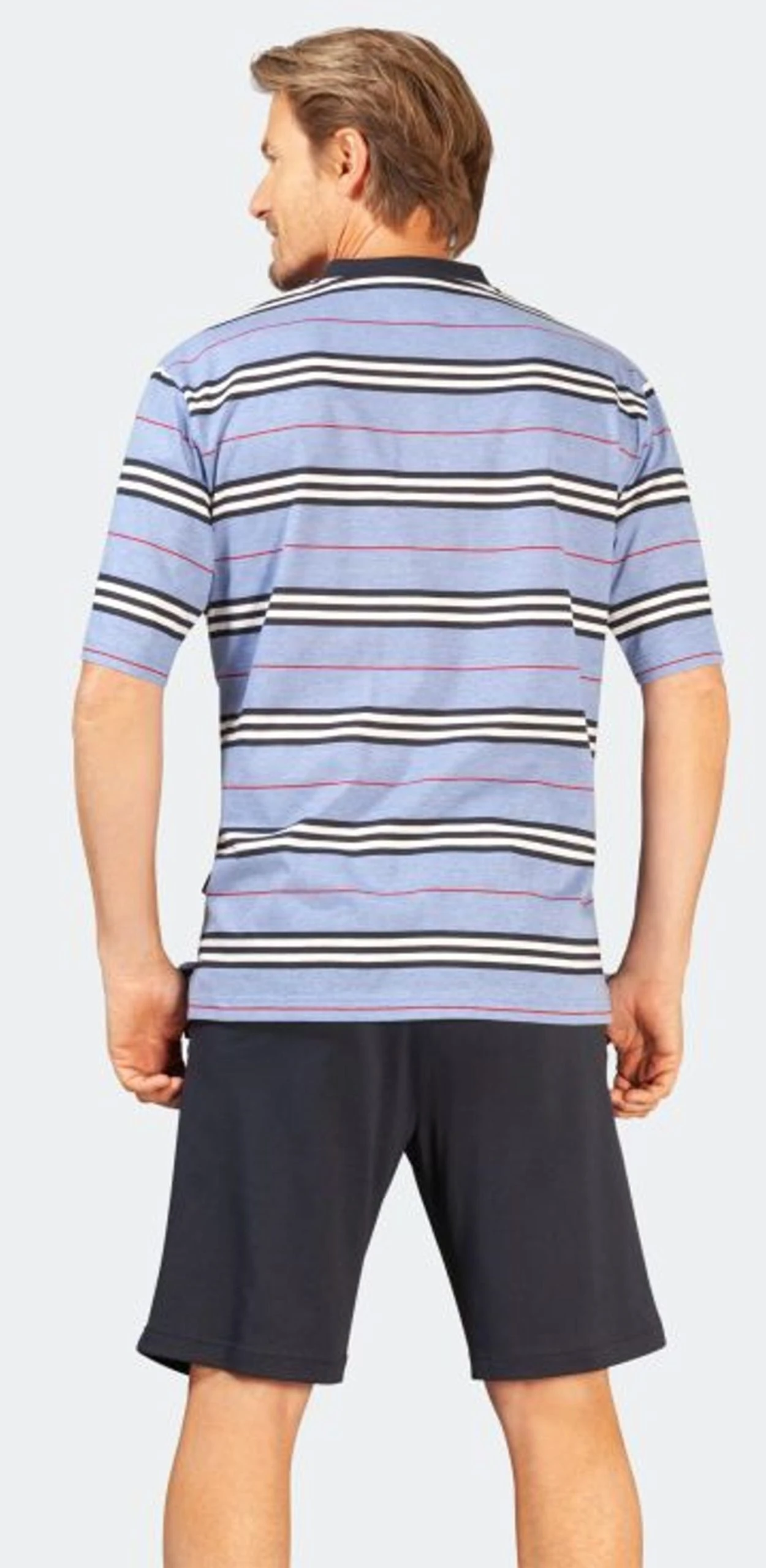 Hajo Schlafanzug Herren Pyjama Kurz (2 Tlg) Klima Komfort 4 Hajo Schlafanzug Herren Pyjama Kurz (2 Tlg) Klima Komfort – Bild 2