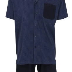 GÖTZBURG Schlafanzug Herren Schlafanzug Kurz Geknöpft (2 Tlg) Baumwolle Große Größen