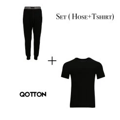Qotton Pyjama Qotton Herren Jogger Schlafanzugset Schwarz Hose + Tshirt Aus Bester Baumwolle (Hose + Tshirt, 1 Tlg) -Zimmerli Geschäft 2df0b42a 2be6 4eda 8b57 5ce97c655330 scaled