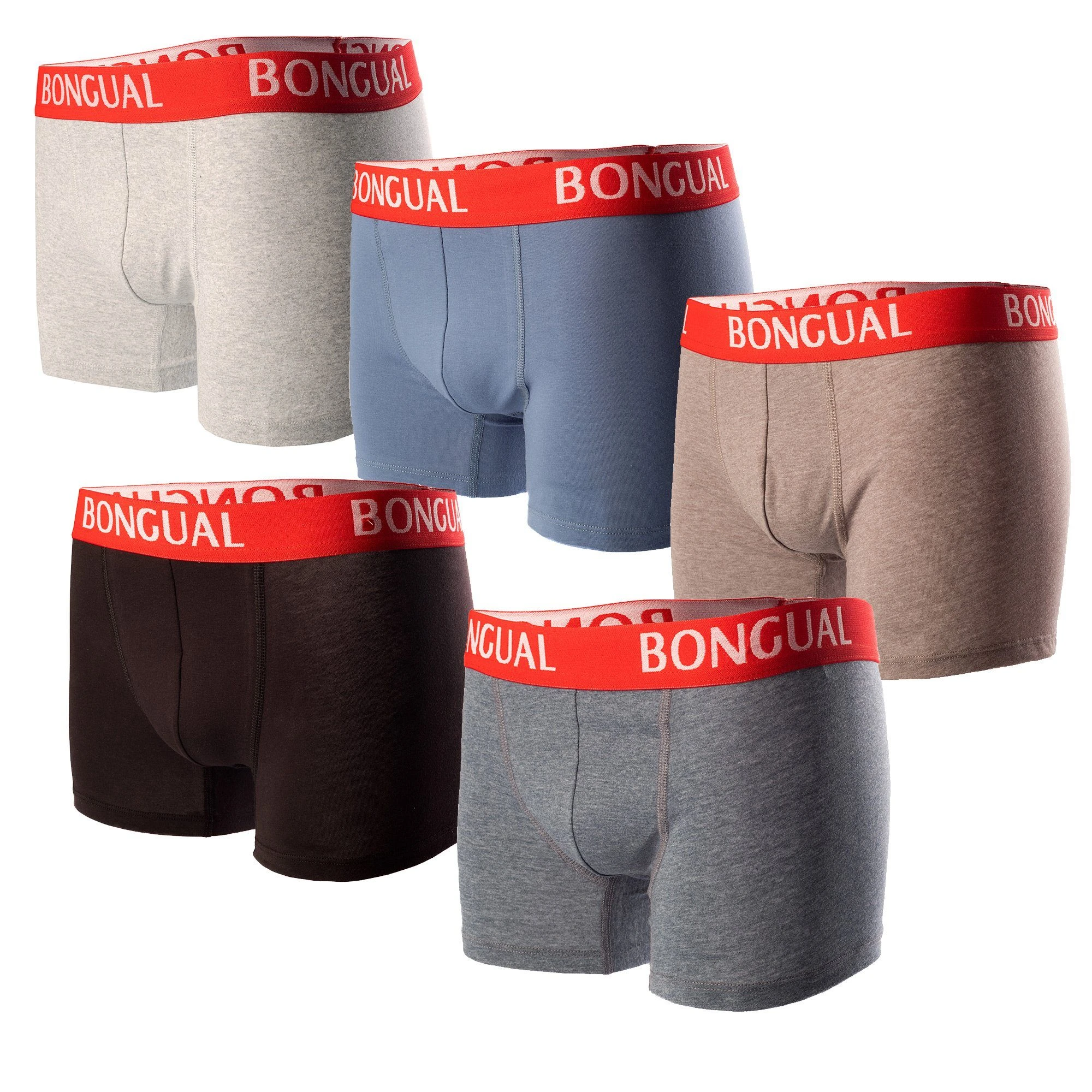 Bongual Boxershorts Herren Hipster Retroshorts Engliegend Mit Schriftzug Mit Kontrastfarbenem Bund 3 Bongual Boxershorts Herren Hipster Retroshorts Engliegend Mit Schriftzug Mit Kontrastfarbenem Bund