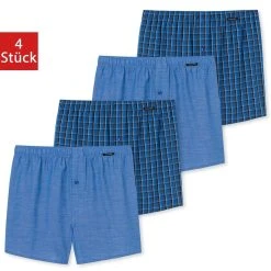 Schiesser Boxershorts Essentials (4-St) Webboxer Mit Funktionaler Knopfleiste Im 4er Pack