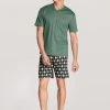 CALIDA Pyjama Calida Herren Kurzpyjama 43184 Laurel Green (1 Stück, 1 Tlg., 1 Stück)