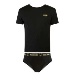 Moschino Boxershorts »Moschino Set Herren Slip+T-Shirt, Schwarz (Set, 2ei-Tlg)
