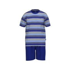 GÖTZBURG Shorty GÖTZBURG Herren Shorty Blau Quergestreift (1 Tlg)