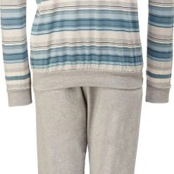 REDBEST Pyjama Herren-Schlafanzug Single-Jersey Streifen