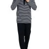 CECEBA Pyjama CECEBA Herren Pyjama Grau Quergestreift (1 Tlg)