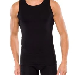 Schiesser Unterhemd Unterhemden Long Life Cotton, Schwarz (Packung, 3er-Pack)