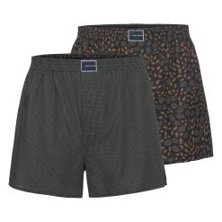 TOM TAILOR Boxershorts TOM TAILOR Herren Boxershort Grün Bedruckt 2er Pac (2-St)