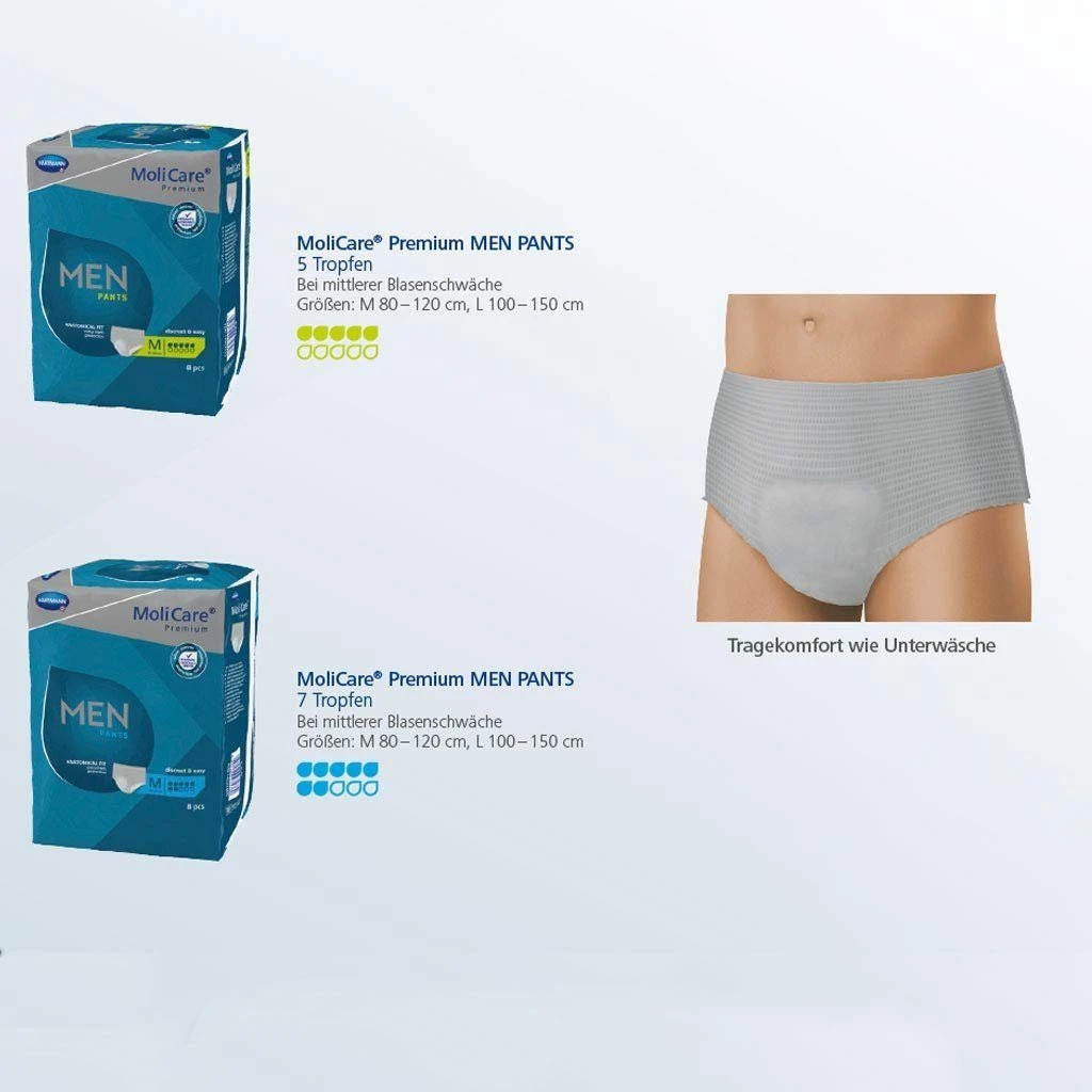 Molicare Inkontinenzslip Premium MEN PANTS: Diskret Bei Inkontinenz 5 Tropfen, Größe L, 7 Stück (12x7) 10 Molicare Inkontinenzslip Premium MEN PANTS: Diskret Bei Inkontinenz 5 Tropfen, Größe L, 7 Stück (12x7) – Bild 8