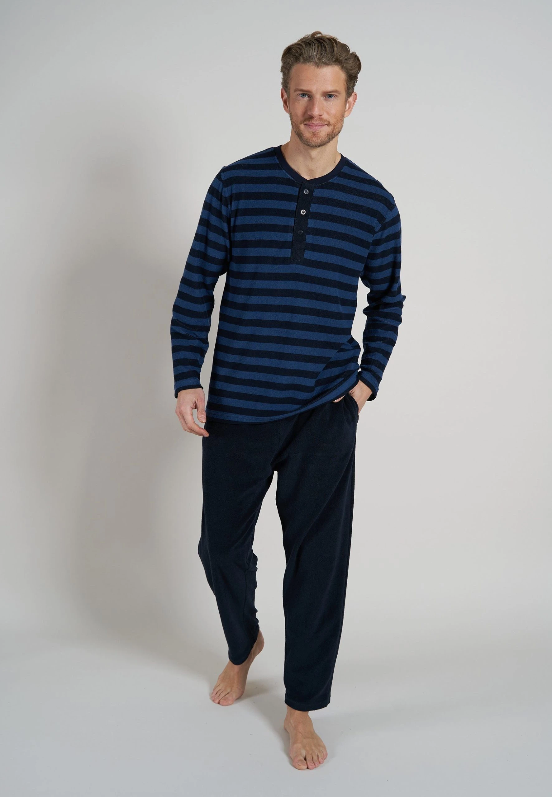 CECEBA Pyjama CECEBA Herren Pyjama Blau Quergestreift (1 Tlg) 4 CECEBA Pyjama CECEBA Herren Pyjama Blau Quergestreift (1 Tlg) – Bild 2