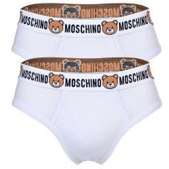 Moschino Slip Herren Slips, 2er Pack - "Underbear", Briefs