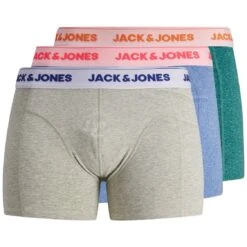 Jack & Jones Boxershorts JACSUPER TWIST TRUNKS 3 PACK NOOS - 12168863 (3-St) 3623 In Grau-Blau-Türkis