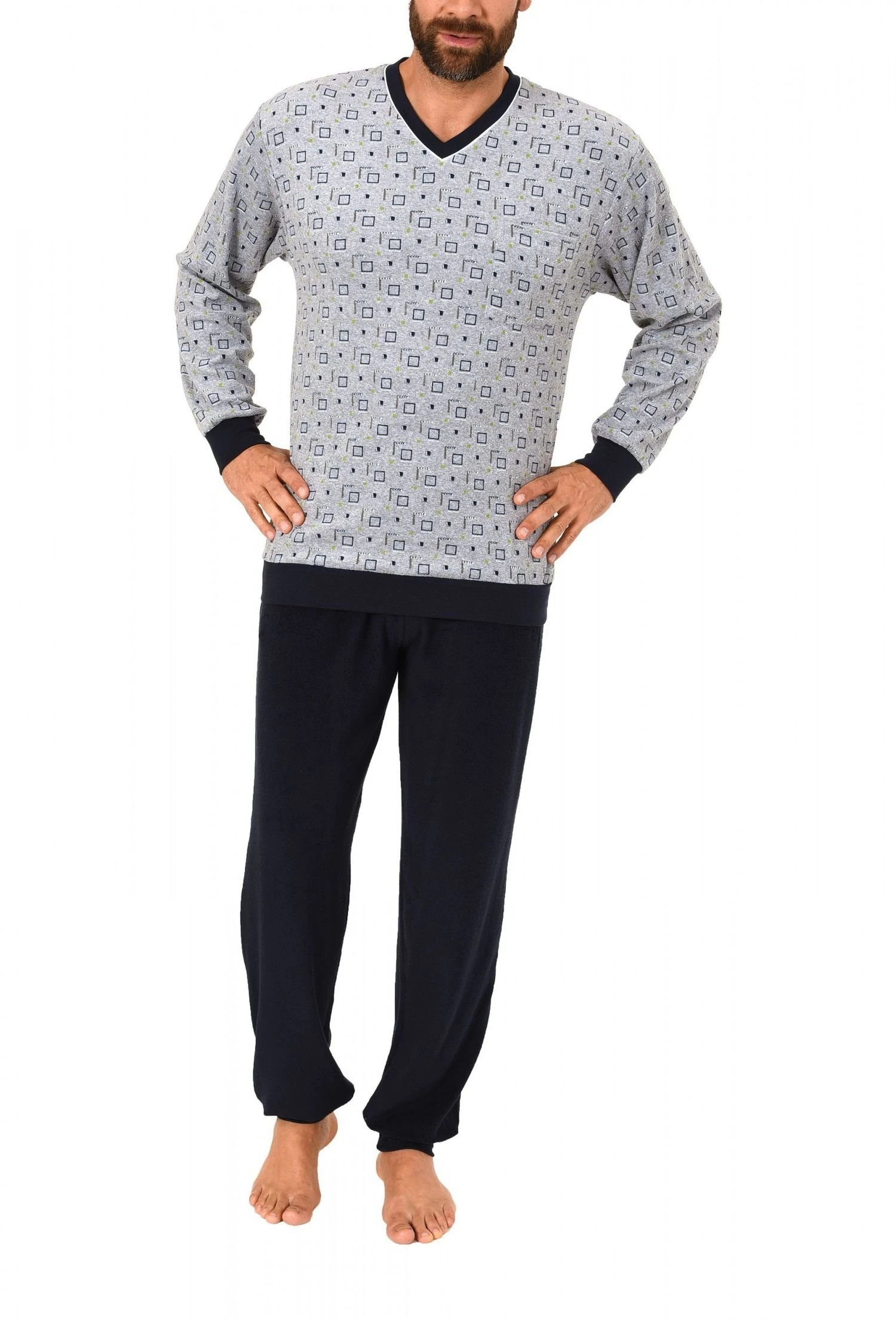 Normann Pyjama Herren Frottee Schlafanzug Pyjama Lang Mit Bündchen – Auch In Übergrössen Erhätlich 59673 4 Normann Pyjama Herren Frottee Schlafanzug Pyjama Lang Mit Bündchen – Auch In Übergrössen Erhätlich 59673 – Bild 2