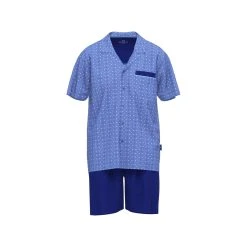 GÖTZBURG Shorty GÖTZBURG Herren Shorty Blau Bedruckt (1 Tlg)