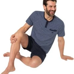 Franco Bettoni Pyjama (Set, T-Shirt Und Shorts) Aus Reiner Baumwolle, Absolut Bequem Und Weich