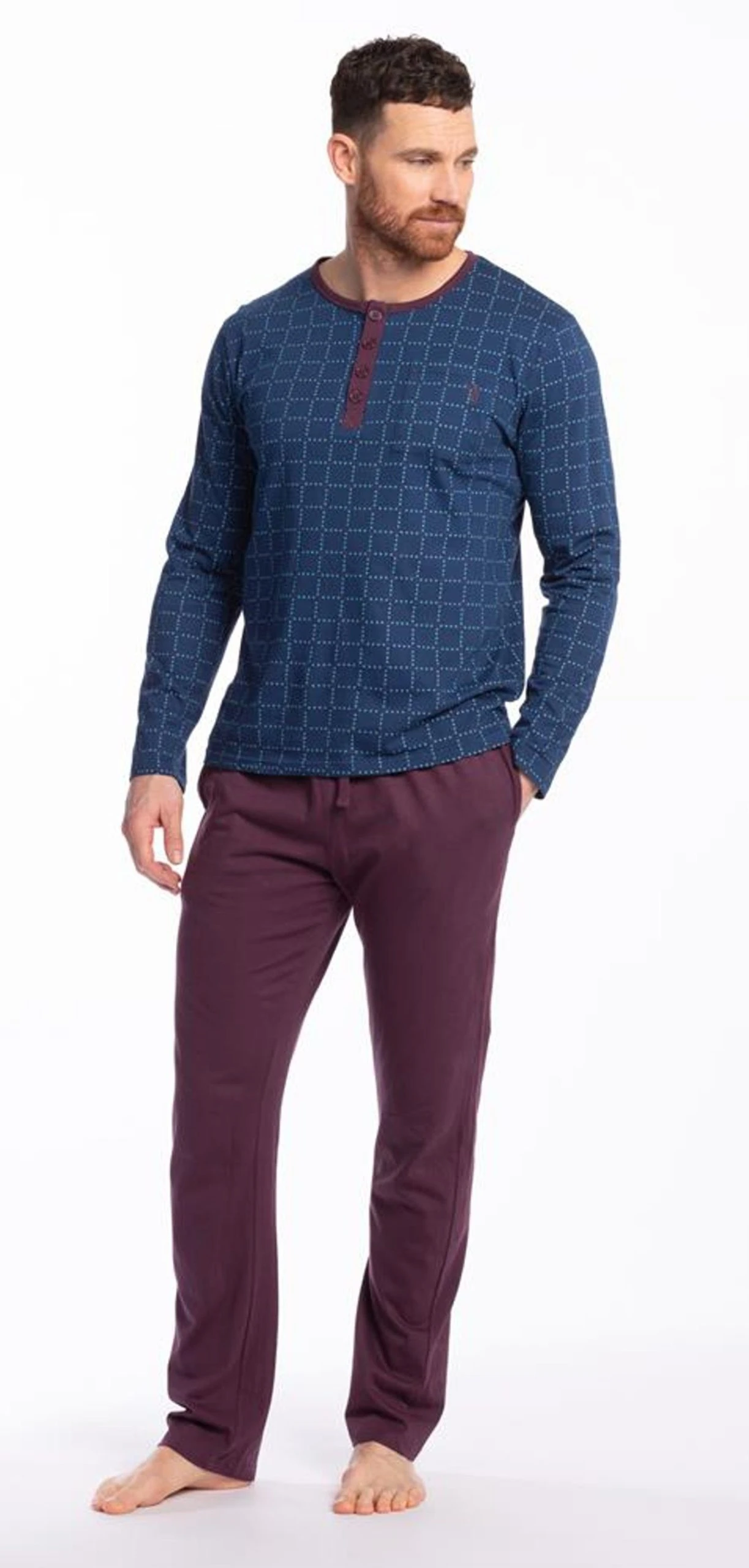 Eskimo Schlafanzug Herren Pyjama Langarm (2 Tlg) Baumwolle 3 Eskimo Schlafanzug Herren Pyjama Langarm (2 Tlg) Baumwolle