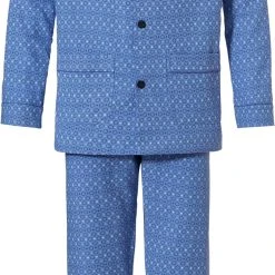 Robson Schlafanzug Herren Flanell Schlafanzug Geknöpft (2 Tlg) Große Größen Baumwolle