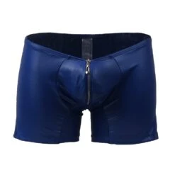 Lau-Fashion Boxershorts Zipper Wetlook Boxer Shorts Herren Slip Männer Hose Unterwäsche S/M