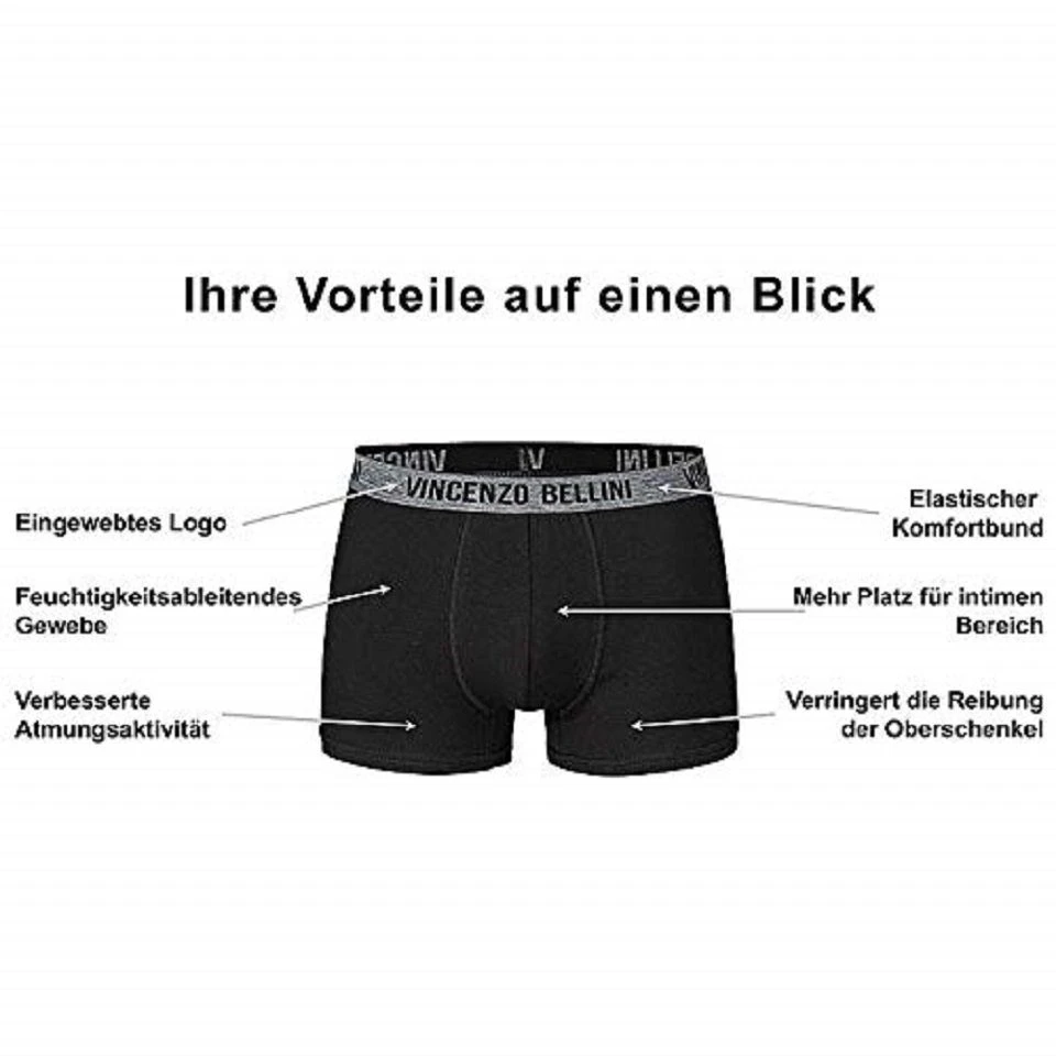 Vincenzo Bellini Boxershorts Vincenzo Bellini Boxershorts 8er Pack In 3 Farbvarianten (8er Pack) Mit Logo Webbund, Doppelt Genäht 4 Vincenzo Bellini Boxershorts Vincenzo Bellini Boxershorts 8er Pack In 3 Farbvarianten (8er Pack) Mit Logo Webbund, Doppelt Genäht – Bild 2
