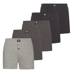 CECEBA Boxershorts CECEBA Herren Boxershort Grau Uni 5er Pack (5-St)