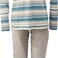 REDBEST Pyjama Herren-Schlafanzug Single-Jersey Streifen