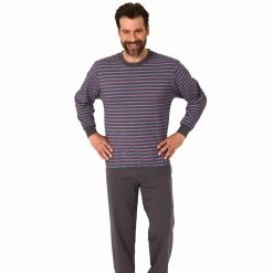 Normann Pyjama Herren Schlafanzug Langarm Pyjama Mit Bündchen In Edler Streifenoptik - 122 101 10 873 -Zimmerli Geschäft 97e11dd7 0c52 5202 8fdb e2f088df7079
