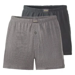 CECEBA Boxershorts CECEBA Herren Boxershort Grau Quergestreift 2er Pa (2-St)