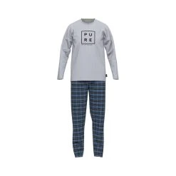 TOM TAILOR Pyjama Herren Schlafanzug - Pyjama, Baumwolle, Rundhals