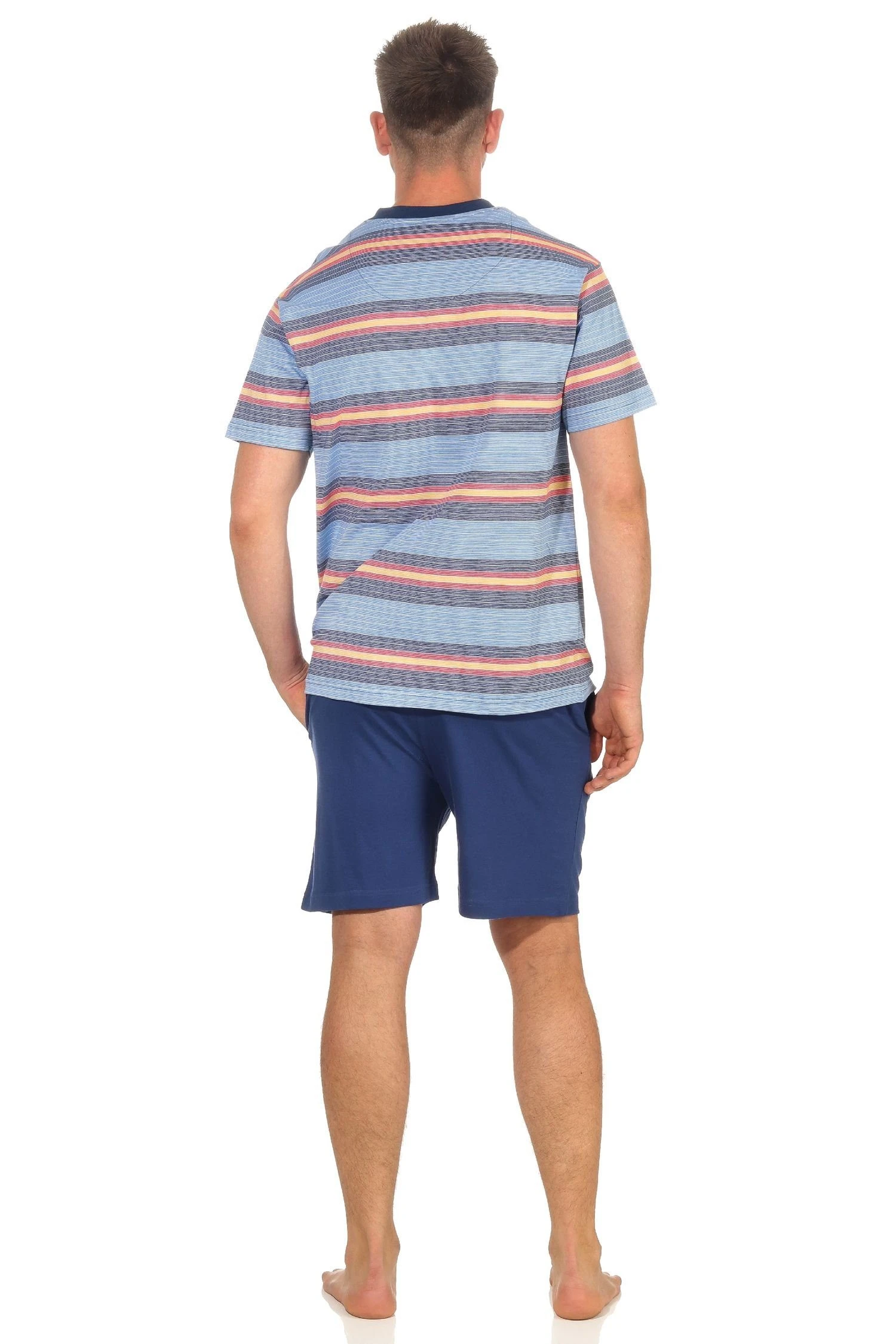 Normann Pyjama Herren Pyjama Shorty Kurzarm Schlafanzug In Toller Streifenoptik - 102 105 90 778 5 Normann Pyjama Herren Pyjama Shorty Kurzarm Schlafanzug In Toller Streifenoptik - 102 105 90 778 – Bild 3