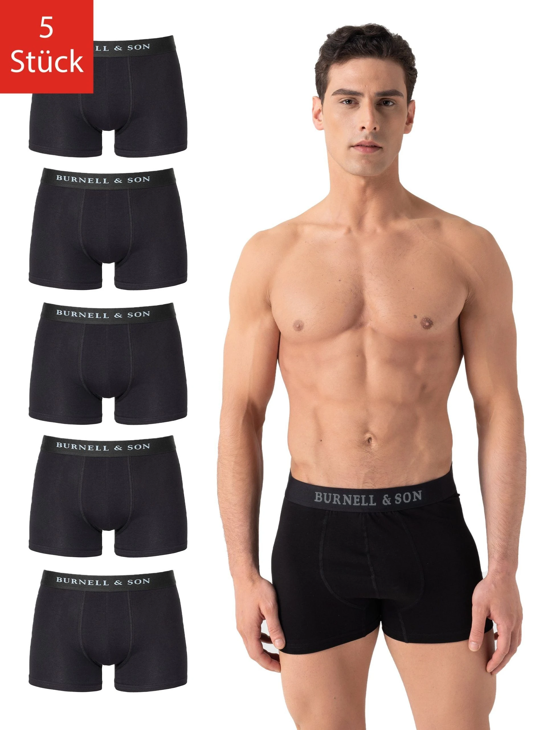 Burnell & Son Boxer Unterhosen Aus Baumwolle Für Herren Männer (Packung, Set, Spar-Pack, Spar-Packung, Spar-Set, 5-St., 5er-Pack) Mit Komfortbund 3 Burnell & Son Boxer Unterhosen Aus Baumwolle Für Herren Männer (Packung, Set, Spar-Pack, Spar-Packung, Spar-Set, 5-St., 5er-Pack) Mit Komfortbund