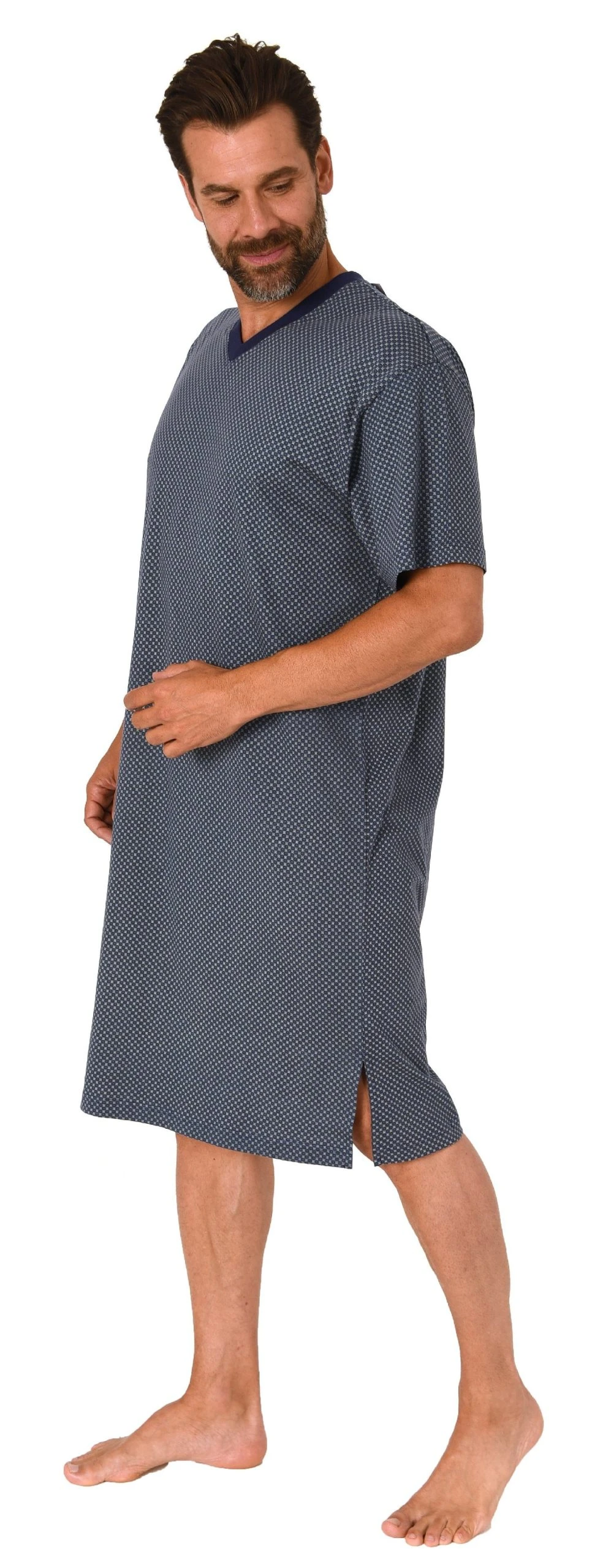 Normann Pyjama Wunderschönes Herren Kurzarm Nachthemd Von Normann In Edler Optik – Auch In Übergrössen 5 Normann Pyjama Wunderschönes Herren Kurzarm Nachthemd Von Normann In Edler Optik – Auch In Übergrössen – Bild 3