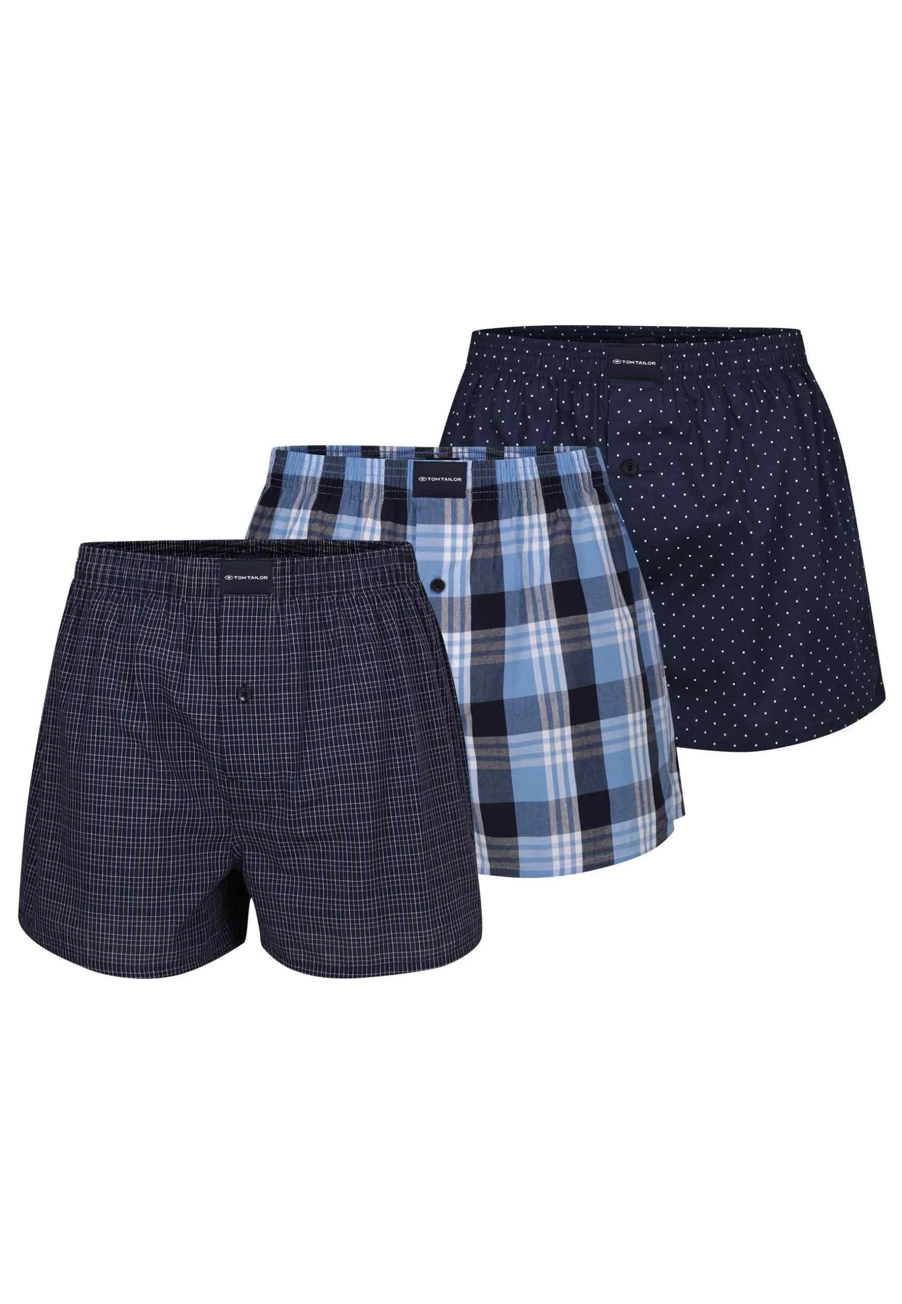 TOM TAILOR Boxershorts TOM TAILOR Herren Boxershort Blau Kariert 3er Pack (3-St) 3 TOM TAILOR Boxershorts TOM TAILOR Herren Boxershort Blau Kariert 3er Pack (3-St)
