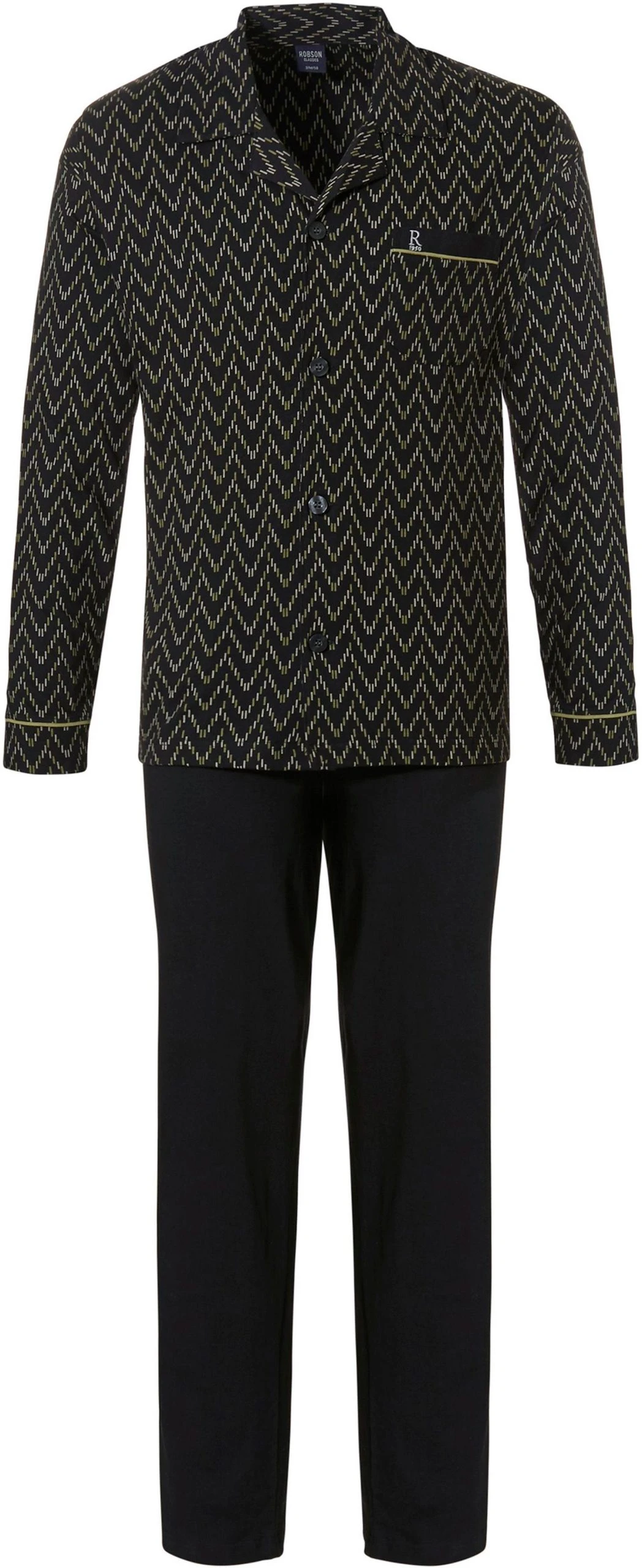 Robson Pyjama Herren Schlafanzug Geknöpft (2 Tlg) Baumwolle 3 Robson Pyjama Herren Schlafanzug Geknöpft (2 Tlg) Baumwolle