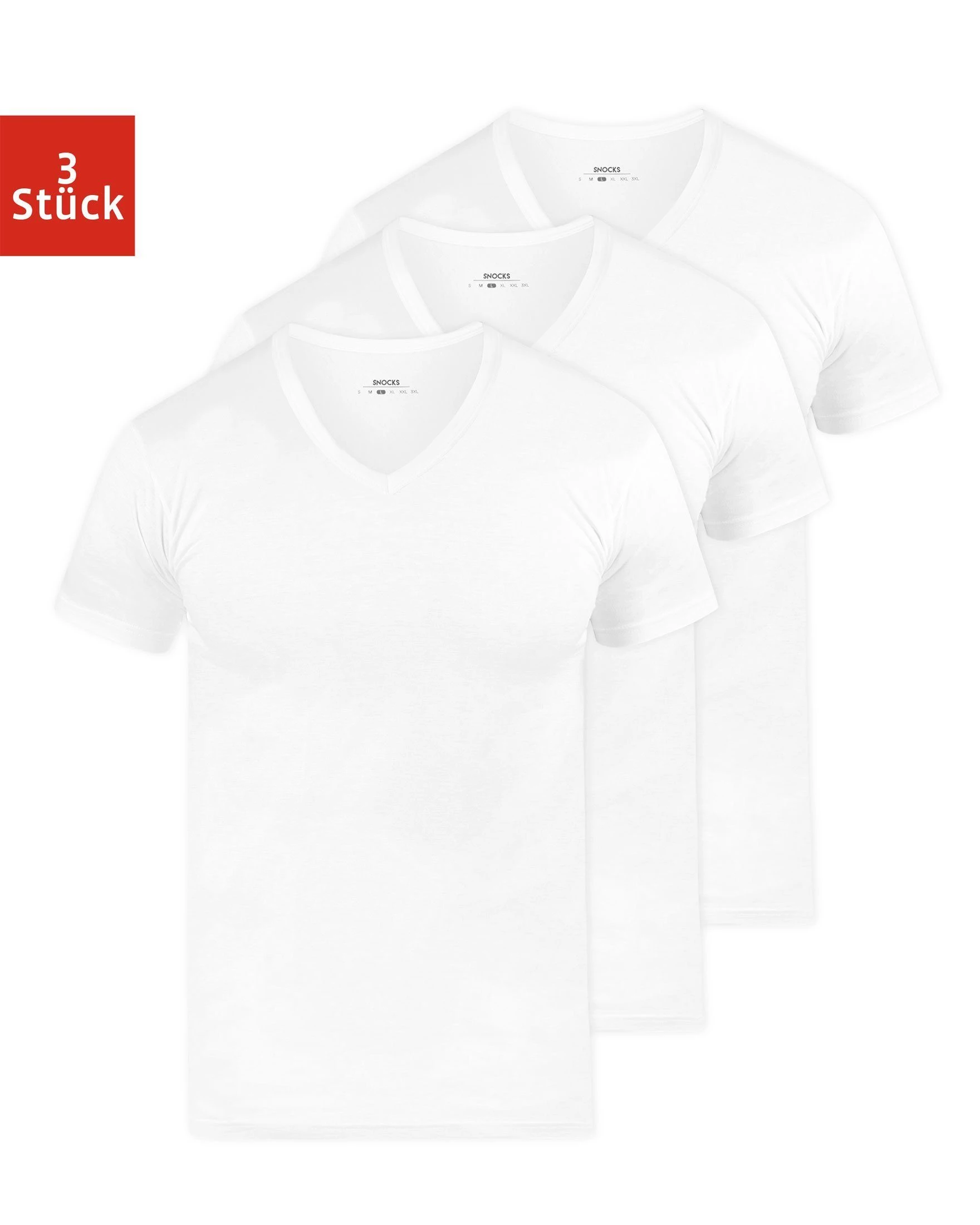 SNOCKS Unterziehshirt T Shirt Mit V-Ausschnitt Unterhemden Herren (3 Stück, 3-St) Aus Bio-Baumwolle, Extra Lang Geschnitten 3 SNOCKS Unterziehshirt T Shirt Mit V-Ausschnitt Unterhemden Herren (3 Stück, 3-St) Aus Bio-Baumwolle, Extra Lang Geschnitten