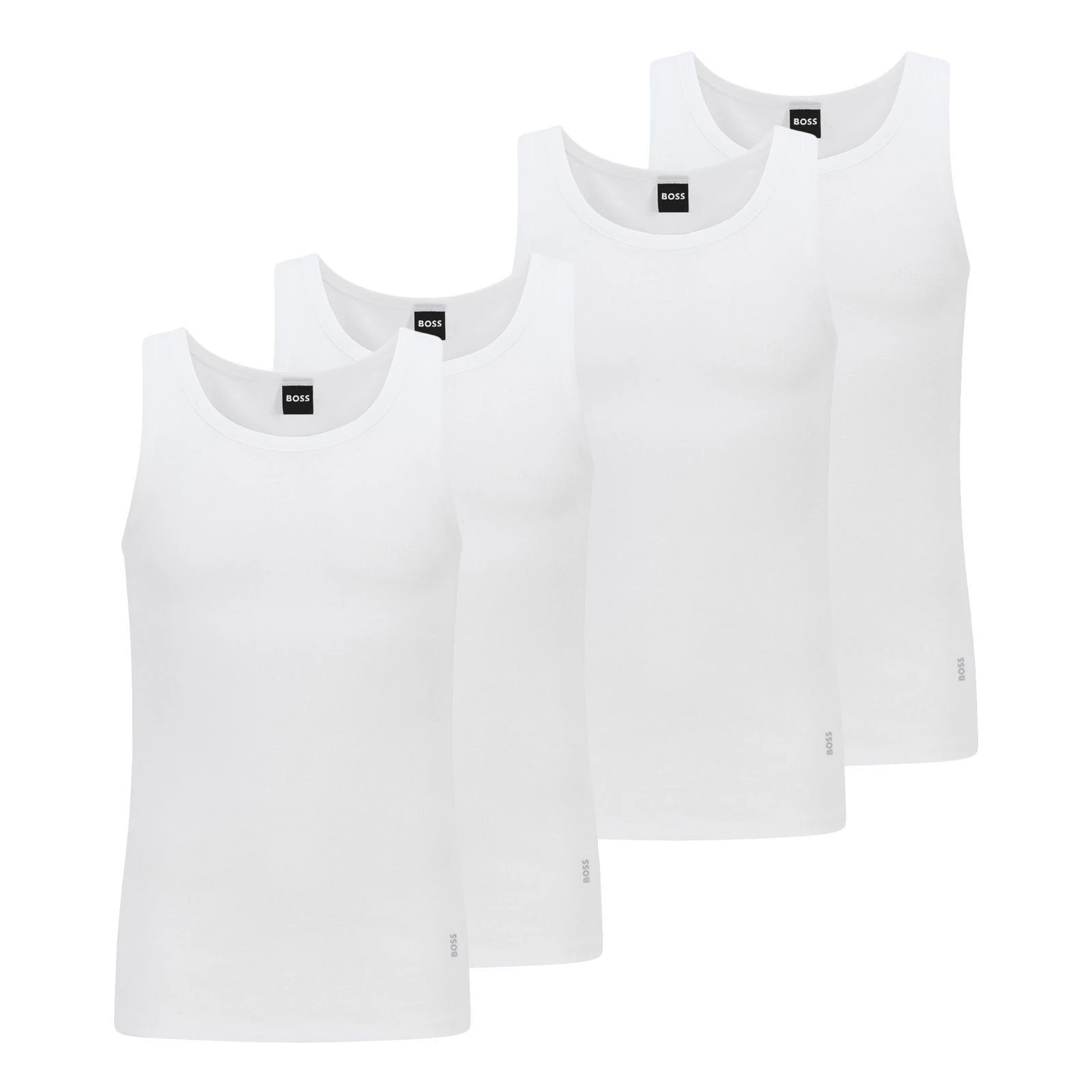BOSS Unterhemd Modern Tank Tops (4-St) Mit Kleinem, Vertikalem BOSS-Schriftzug 3 BOSS Unterhemd Modern Tank Tops (4-St) Mit Kleinem, Vertikalem BOSS-Schriftzug