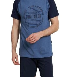 TOM TAILOR Shorty TOM TAILOR Herren Shorty Blau Melange (1 Tlg)