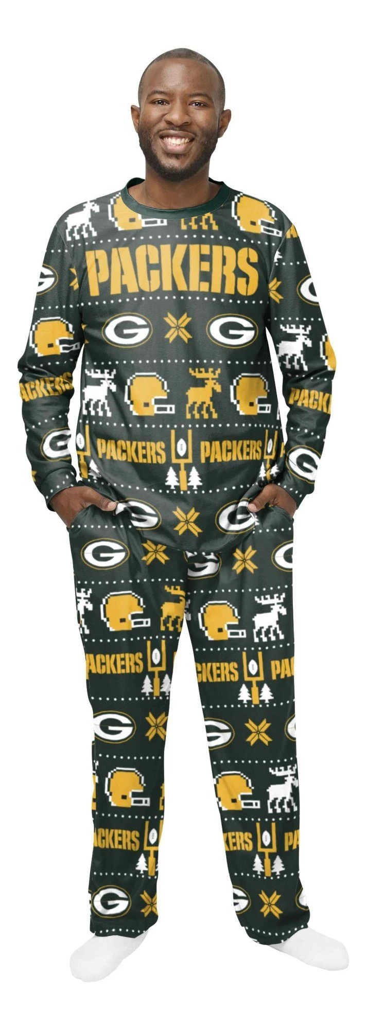 Forever Collectibles Pyjama NFL Green Bay Packers Crewneck Ugly Pajama 3 Forever Collectibles Pyjama NFL Green Bay Packers Crewneck Ugly Pajama