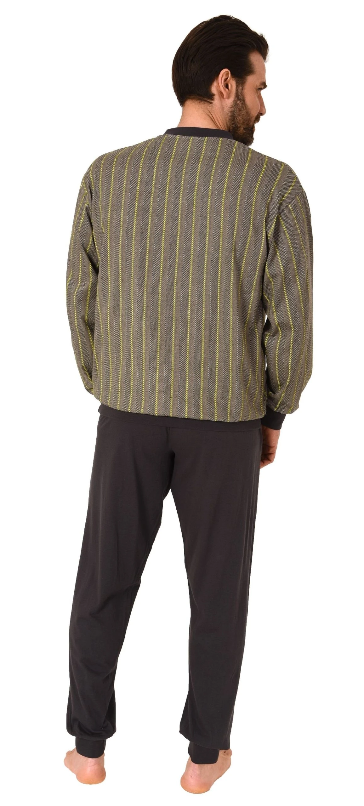 Normann Pyjama Herren Langarm Schlafanzug Mit Bündchen Pyjama In Streifenoptik - Auch In Übergrössen 7 Normann Pyjama Herren Langarm Schlafanzug Mit Bündchen Pyjama In Streifenoptik - Auch In Übergrössen – Bild 5