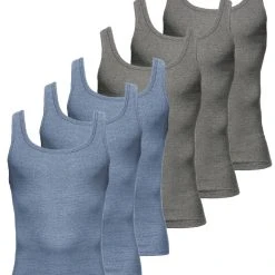 KUMPF Achselhemd 6er Sparpack Herren Unterhemd Feinripp Jeans (Spar-Set, 6-St) Hohe Markenqualität
