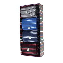 COOL7 Socken MONISOCKS Herren Business Socken Box Schmale Streifen (4 Paar) 40-45 (Box, 4er-Pack) Antibakteriell, Hautfreundlich, Mit Einem Ultraweichen Touch
