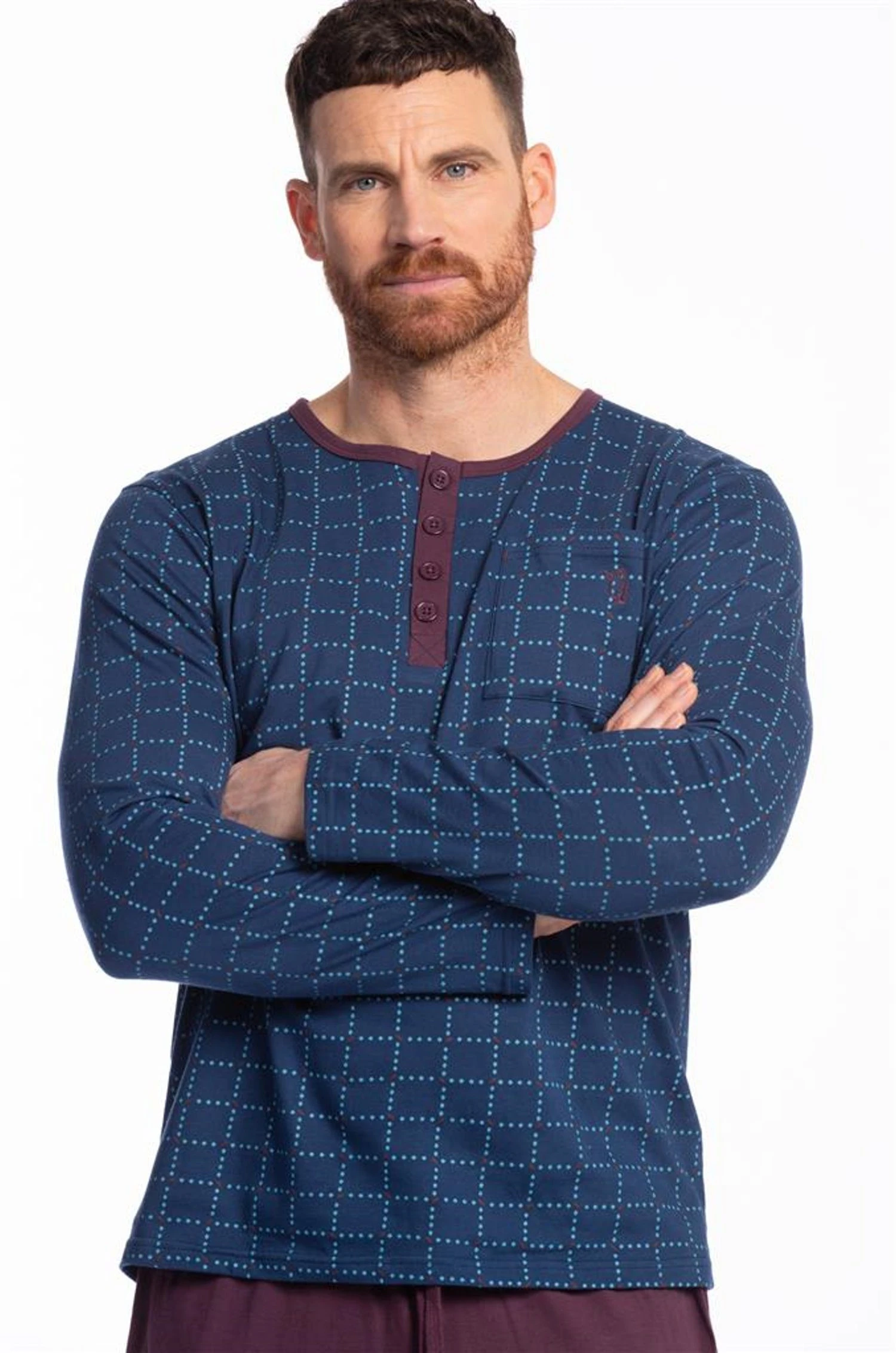Eskimo Schlafanzug Herren Pyjama Langarm (2 Tlg) Baumwolle 4 Eskimo Schlafanzug Herren Pyjama Langarm (2 Tlg) Baumwolle – Bild 2