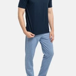 Seidensticker Pyjama Single Jersey (Set, 2 Tlg) Schlafanzug Lang - Kurzarm - Baumwolle -