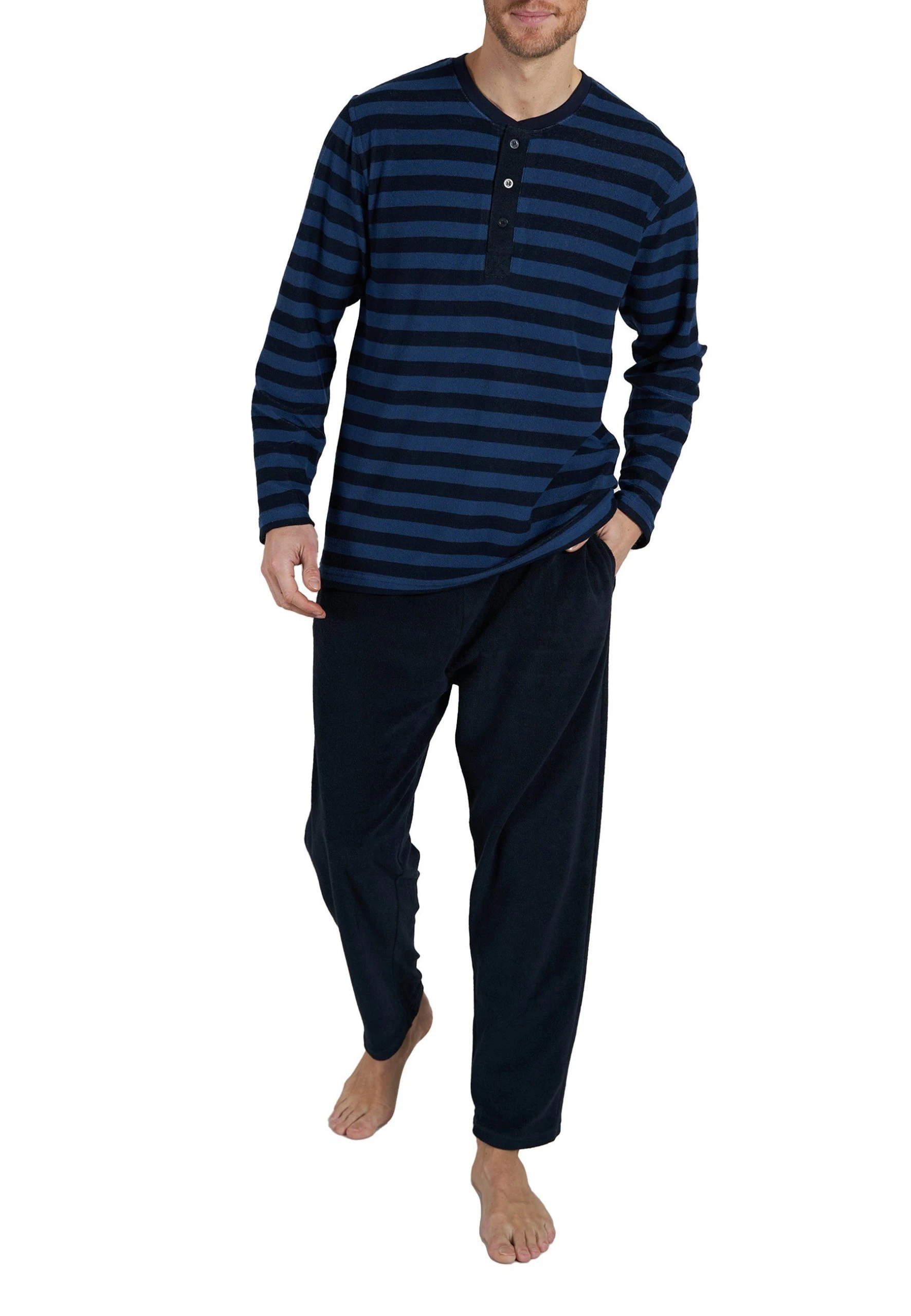 CECEBA Pyjama CECEBA Herren Pyjama Blau Quergestreift (1 Tlg) 3 CECEBA Pyjama CECEBA Herren Pyjama Blau Quergestreift (1 Tlg)