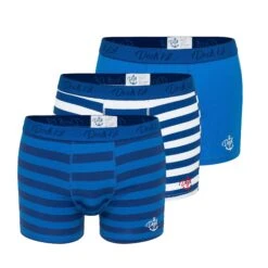 Dock13 Retro Boxer Dock13 Männer Boxershorts Maritim (3er Pack Boxers (3er-Pack, 3-St., 3er-Pack) Mit Logo Als Stickerei, Gewebtem Bund,eleganter Verpackung,Dreierpack,ohne Eingriff,Design Aus Norddeutschland
