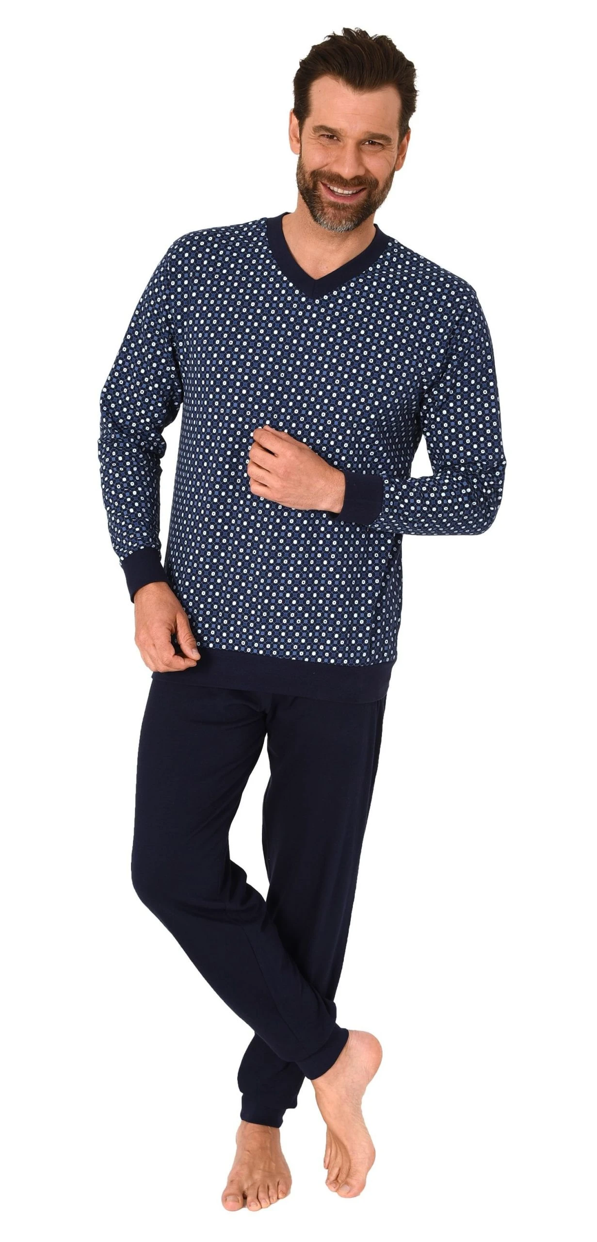 Normann Pyjama Edler Herren Pyjama Langarm Mit Minimal-Print - 122 101 10 750 5 Normann Pyjama Edler Herren Pyjama Langarm Mit Minimal-Print - 122 101 10 750 – Bild 3