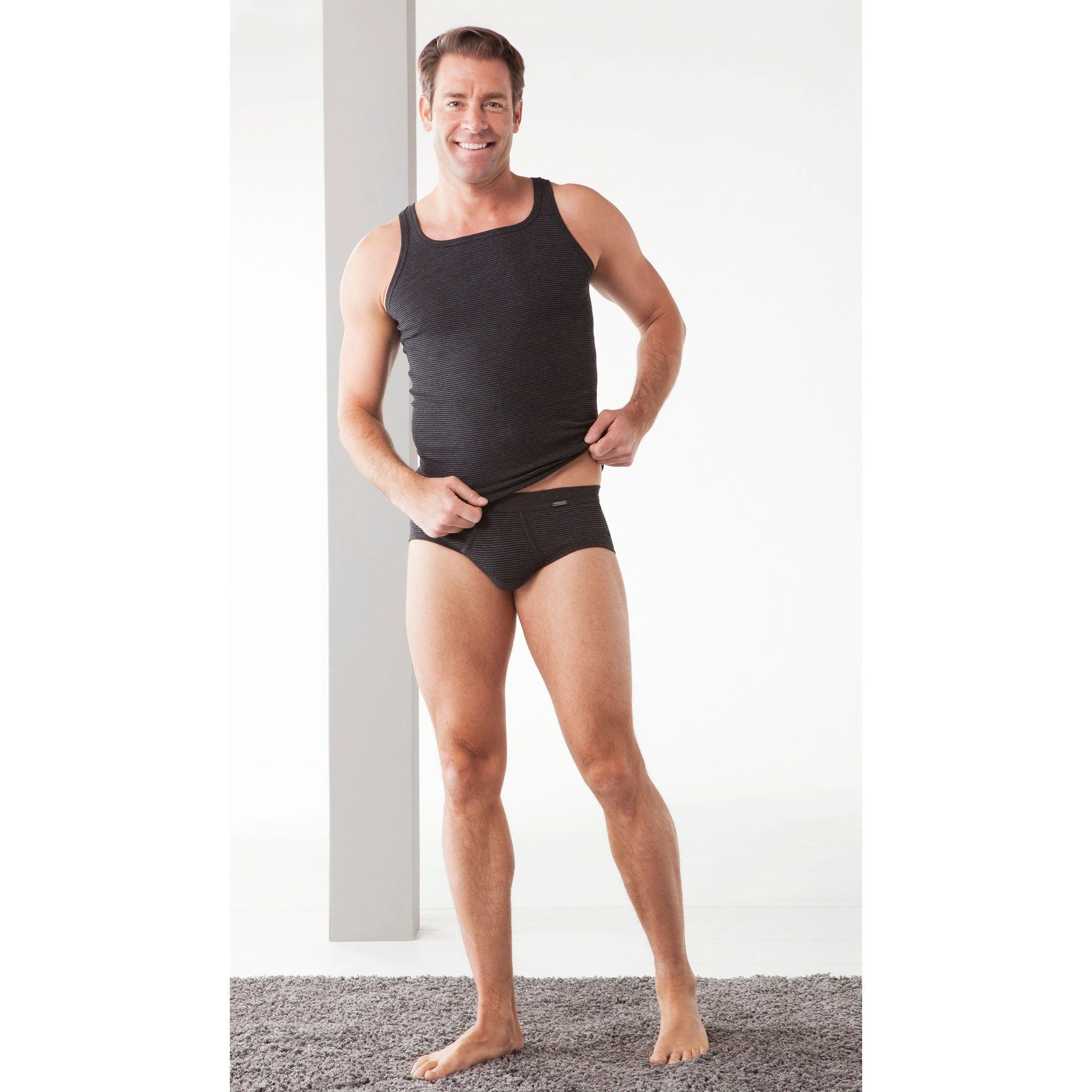 Ammann Unterhemd Herren-Unterhemd Feinripp Streifen 4 Ammann Unterhemd Herren-Unterhemd Feinripp Streifen – Bild 2