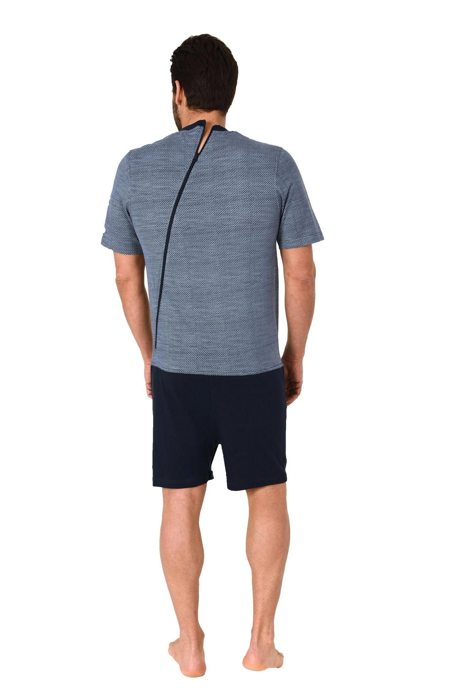 Normann Care Pyjama Herren Pflegeoverall Kurzarm Einteiler Mit Reißverschluss An Rücken Und Bein - 171 90 431 4 Normann Care Pyjama Herren Pflegeoverall Kurzarm Einteiler Mit Reißverschluss An Rücken Und Bein - 171 90 431 – Bild 2